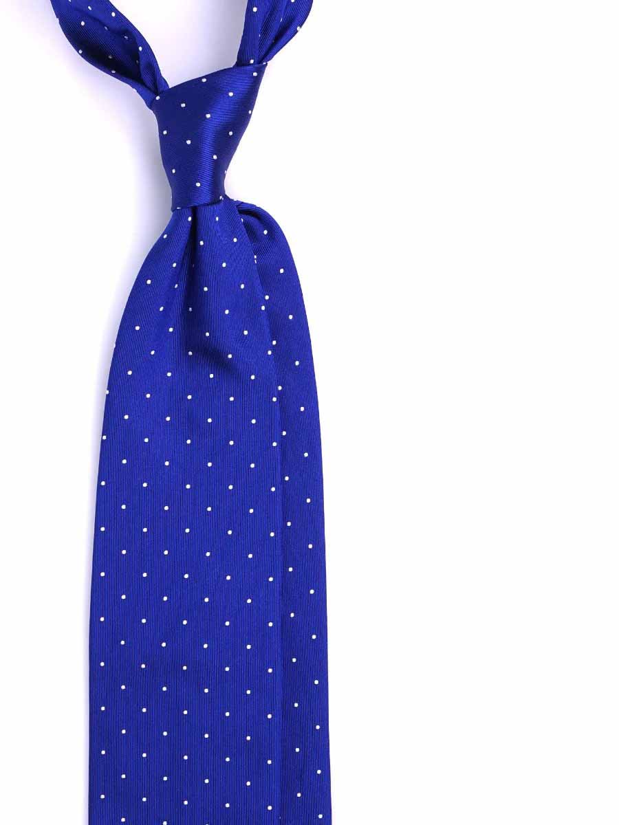 R17 - Eletric Blue Polka Dots Tie - Silk