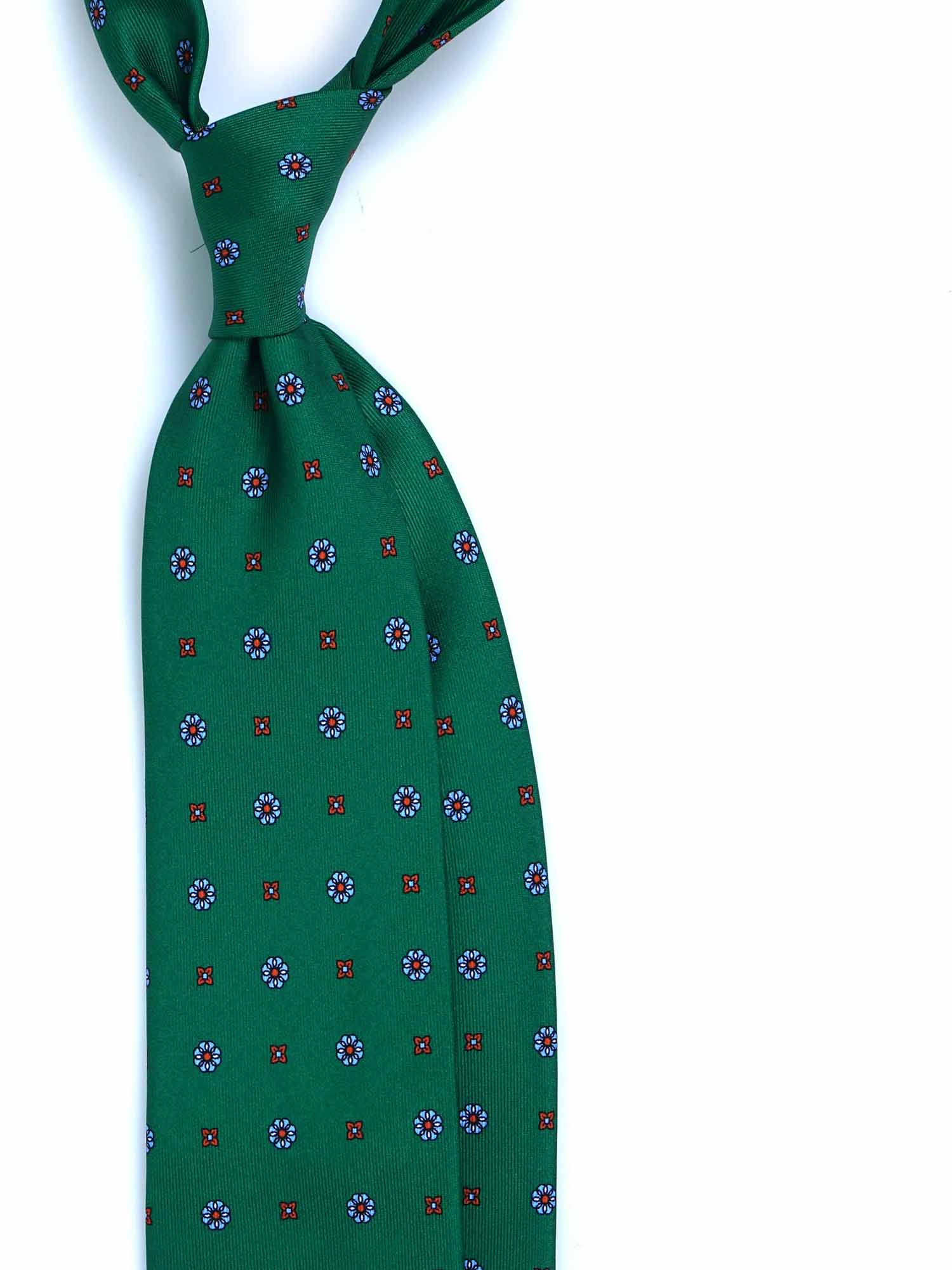 R27 - Green With Blue Flowers - Silk