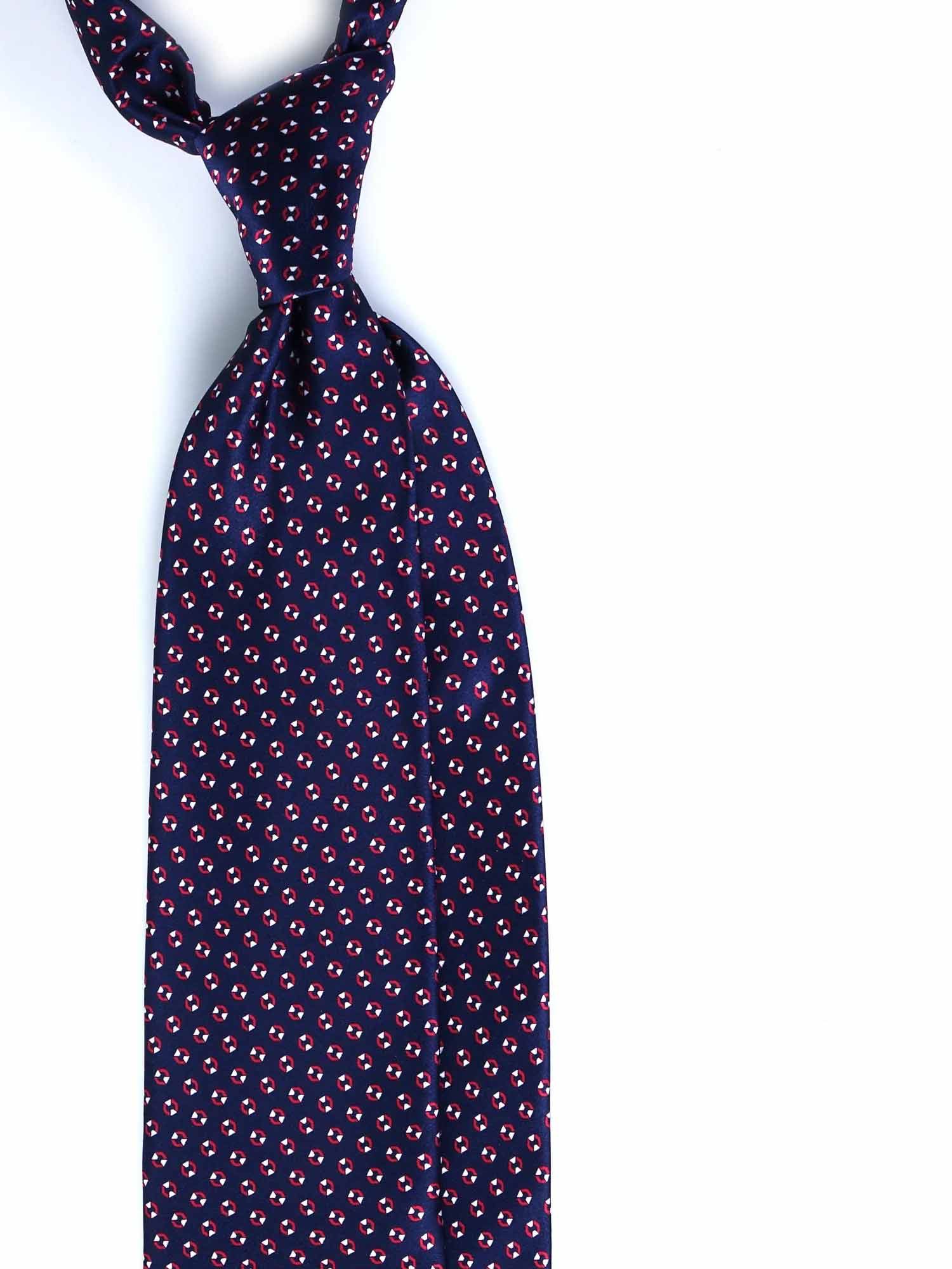 R8 - Dark Blue and Red Tie - Satin Silk