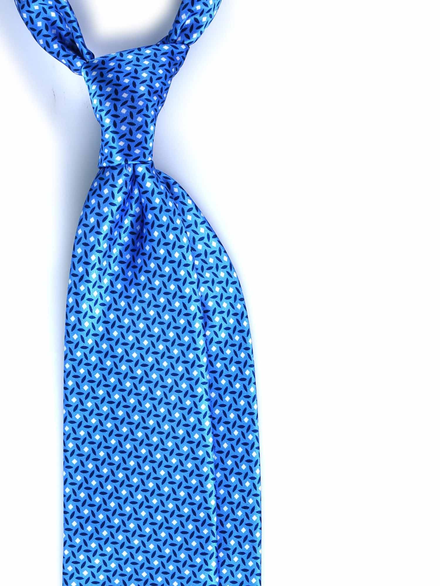 R6 - Light Blue and Blue Stars Tie - Satin Silk