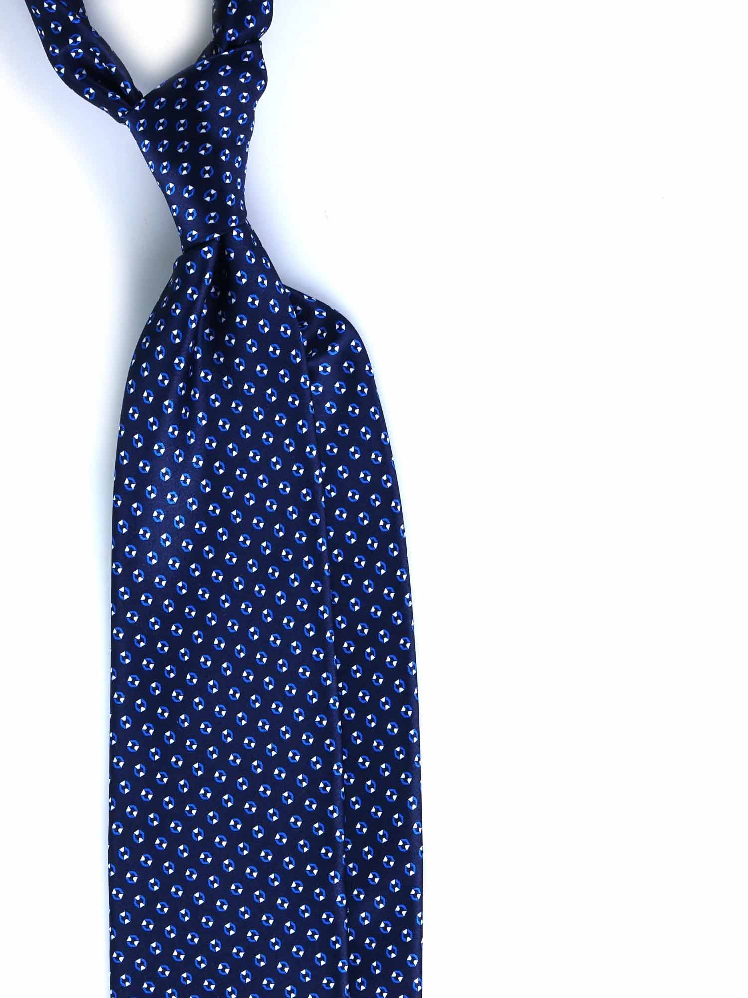 R32 Navy Blue Drawn Tie - Satin Silk