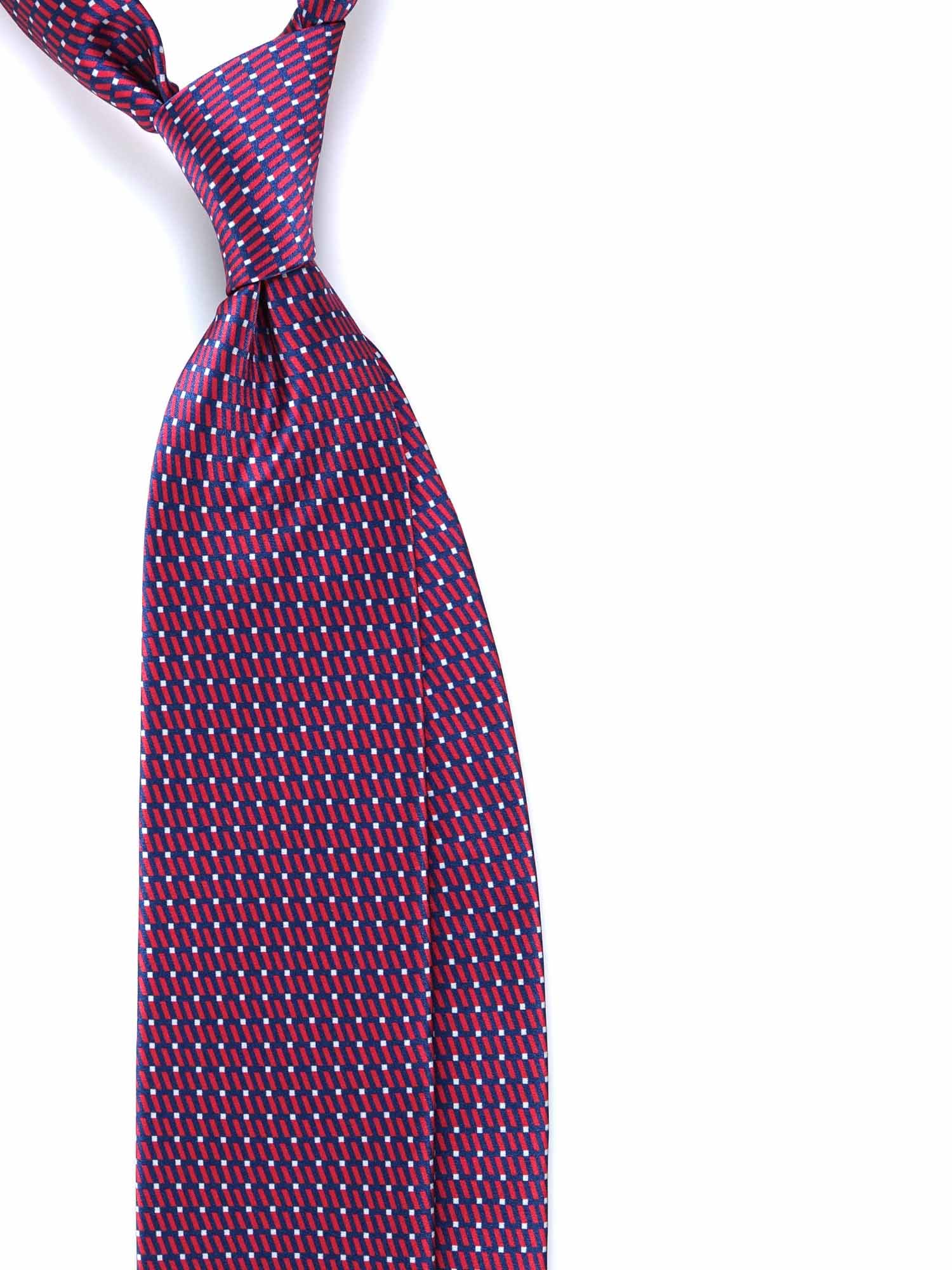 R5 - Red and Blue Lines Tie - Satin Silk