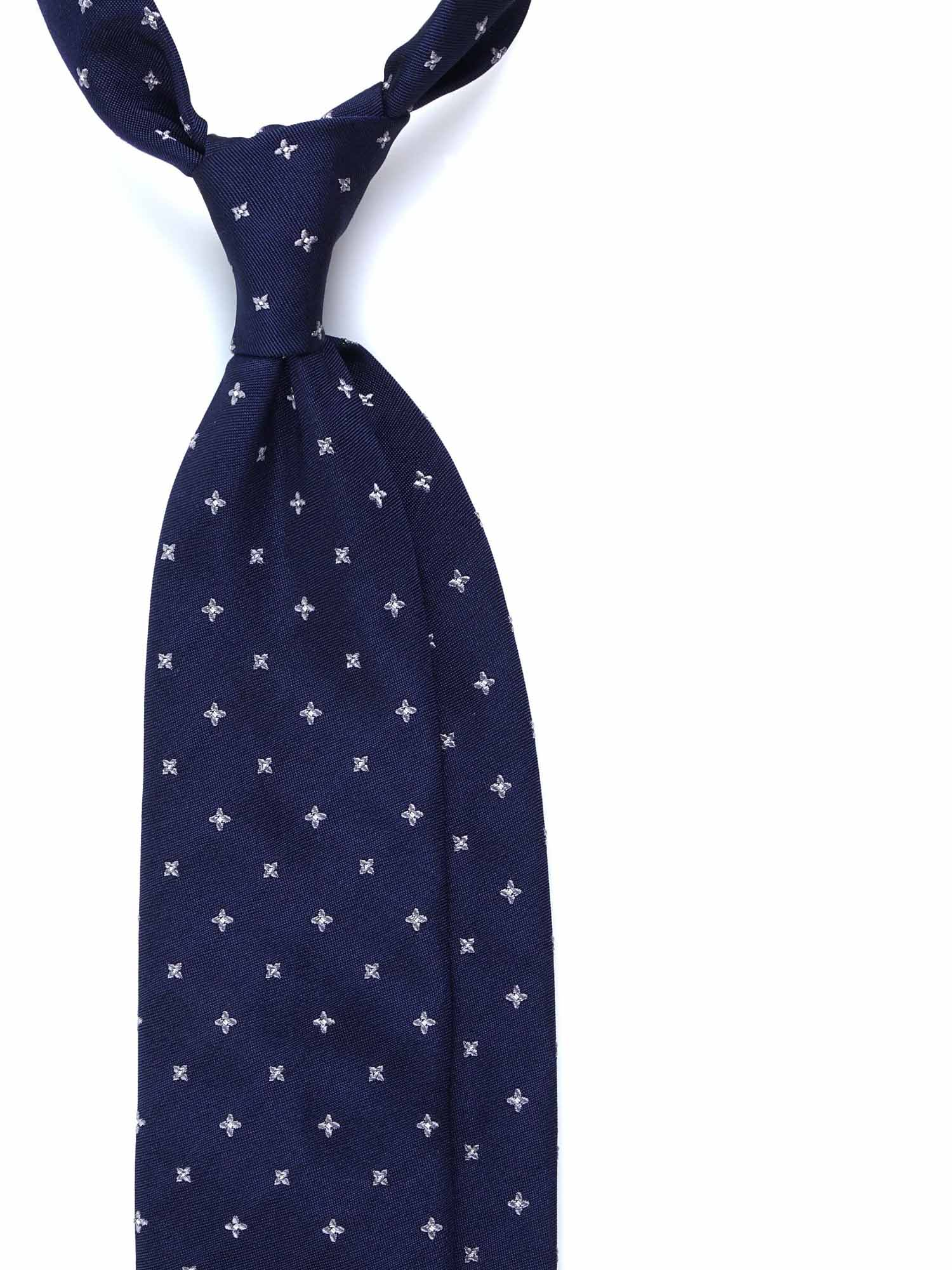 R13 - Navy Blue and Silver Stars Tie - Silk and Cotton