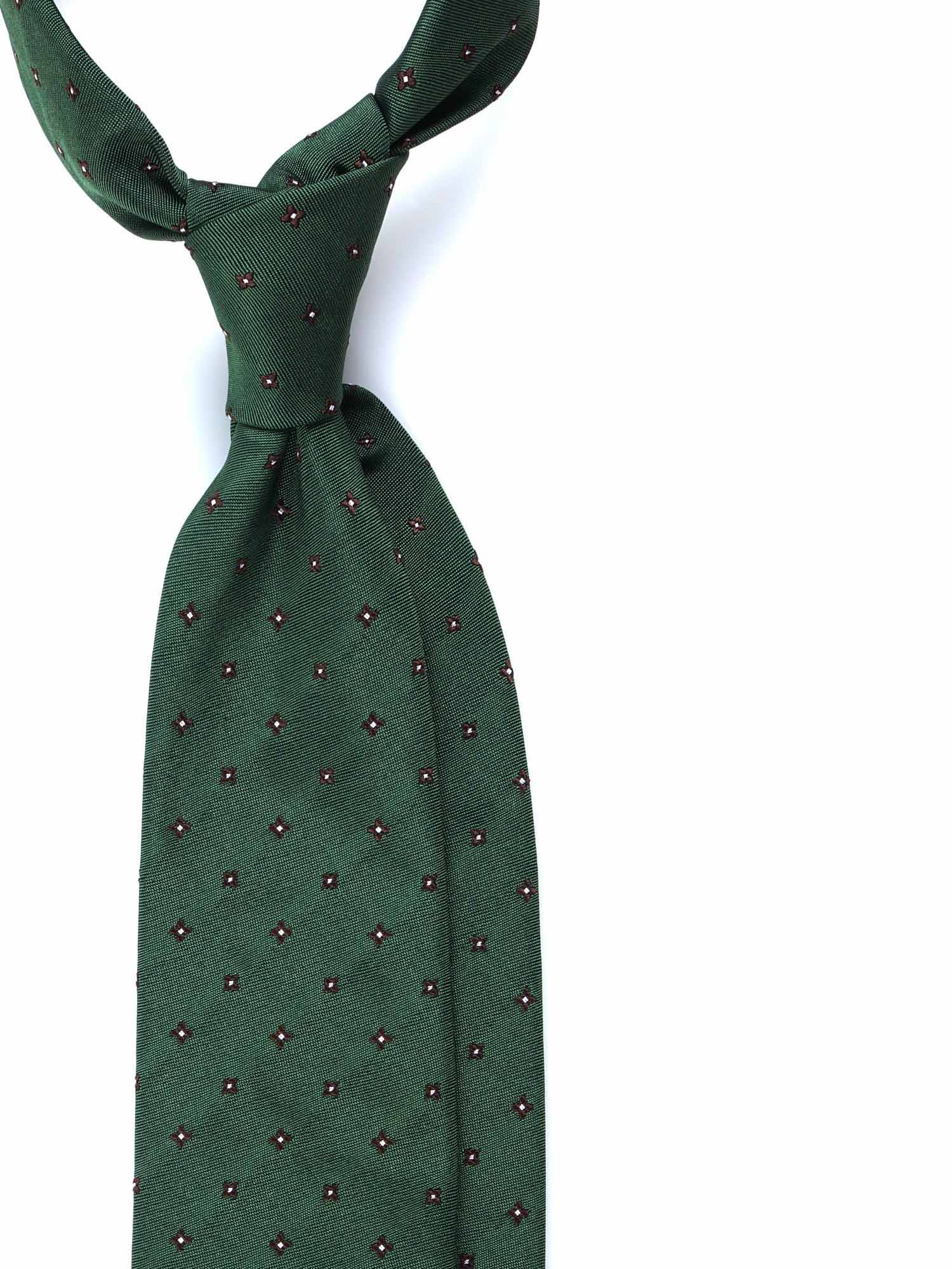 R16 - Dark Green and Black Stars Tie - Silk and Cotton