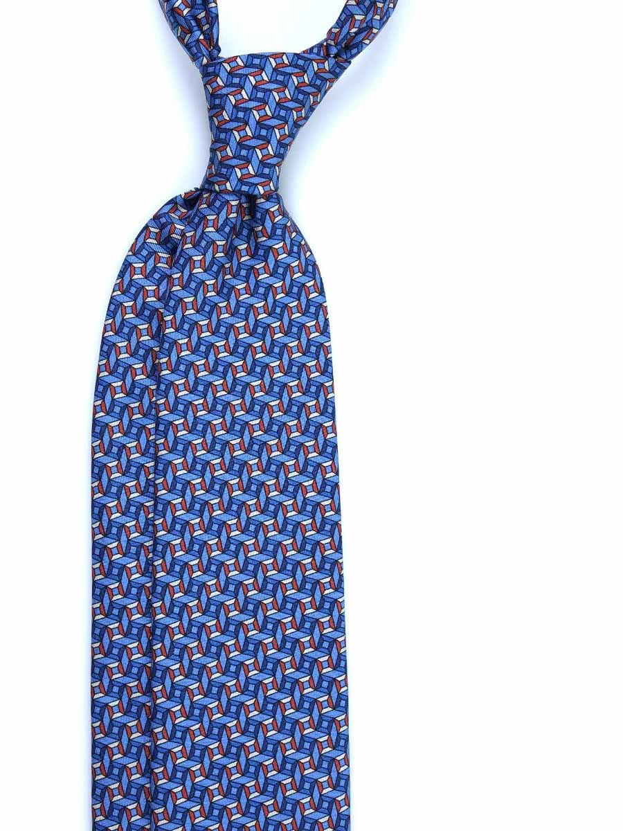 R28 SKY BLUE AND BLUE AND RED SQUARES - SILK